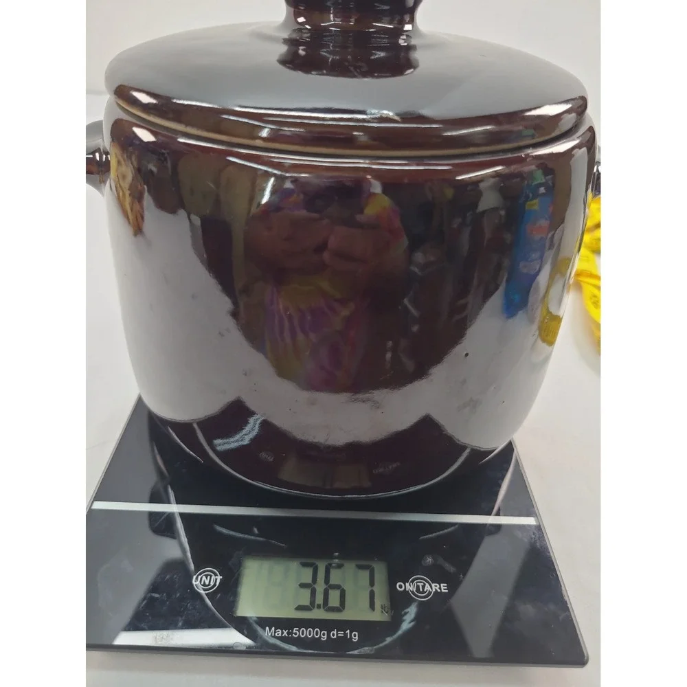 West Bend Vintage Bean Pot Crock Brown Glazed Stoneware USA Pottery 1950's